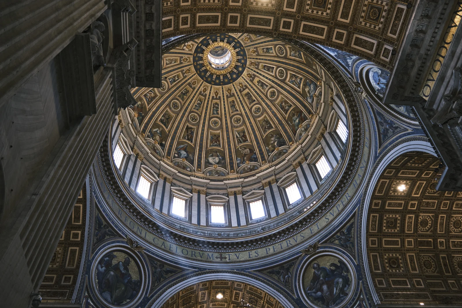 Looking up into the dome of St. Peter’s Basilica