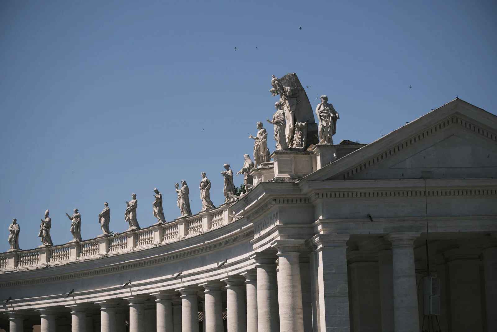 Statues of saints on the colonnade of St. Peter’s Square