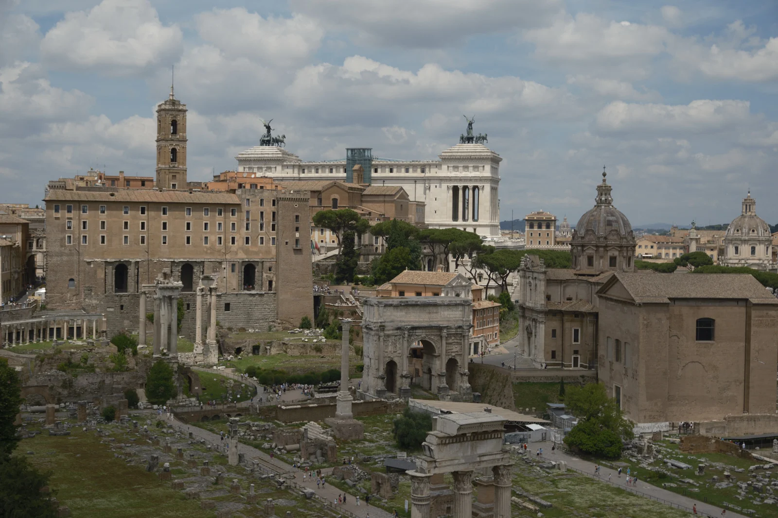 Roman Forum with the Arch of Septimius Severus and the Vittoriano