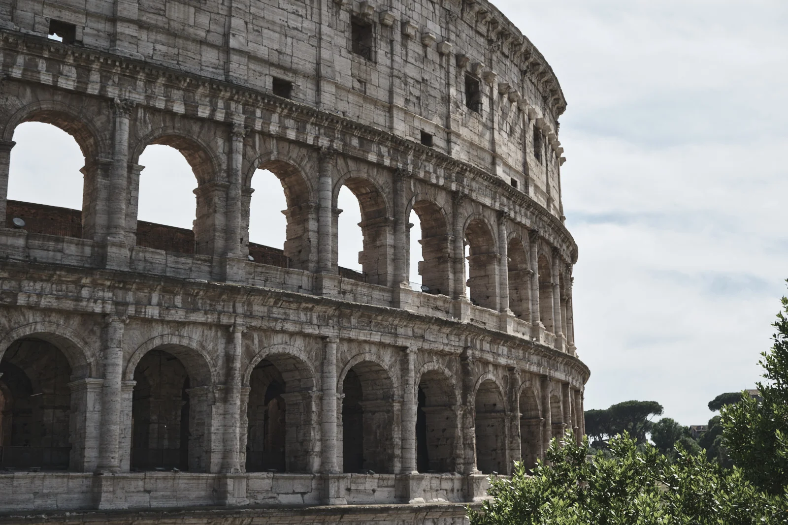 Exterior arches of the Colosseum in travertine