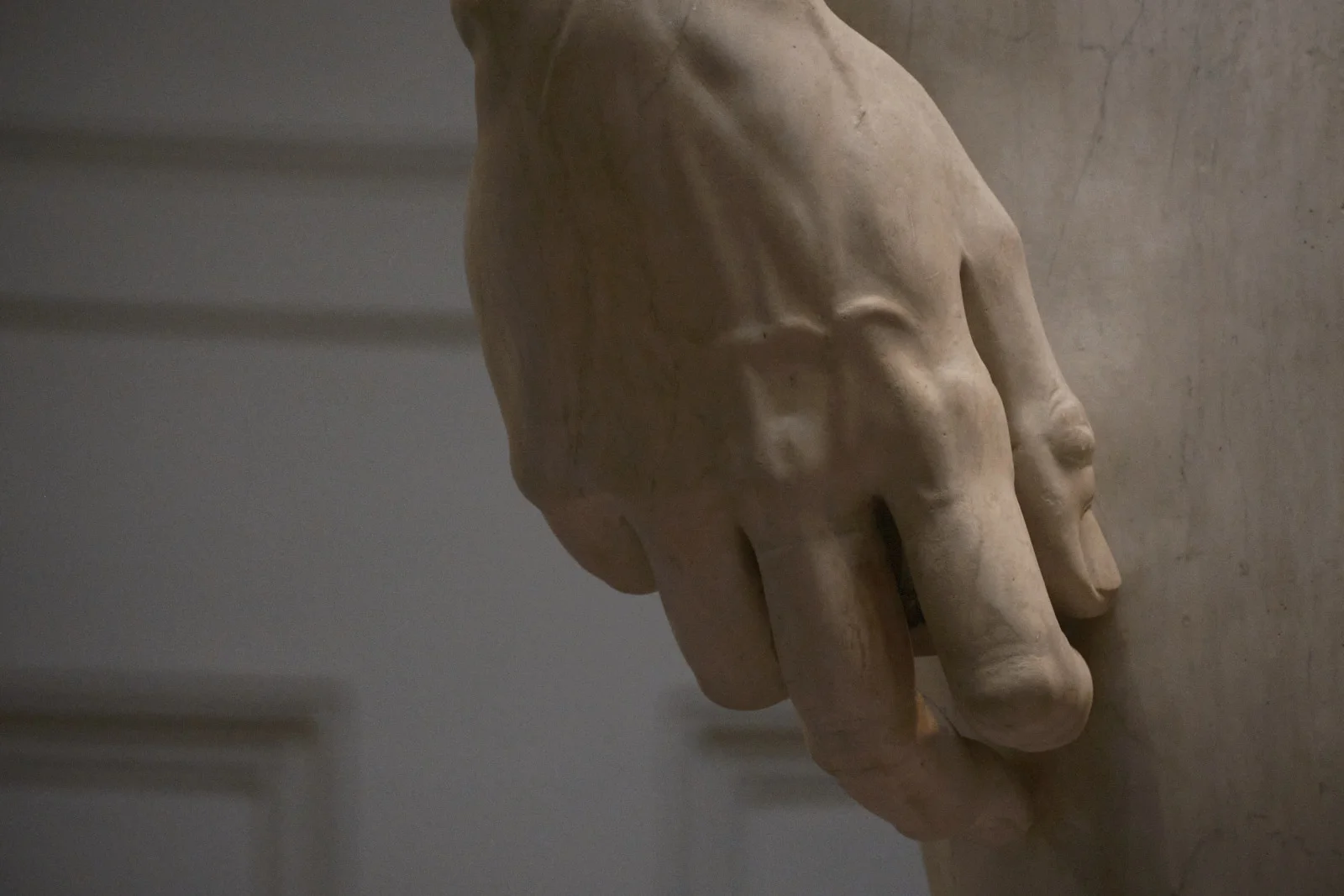 Marble right hand of Michelangelo’s David