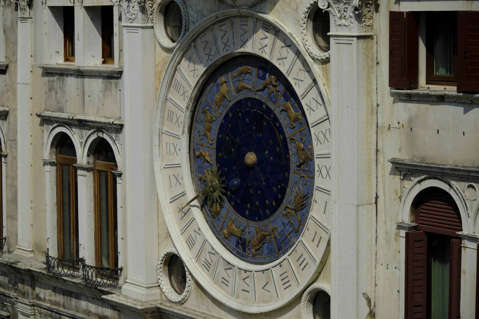 Zodiac clock face of the Torre dell’Orologio in Venice