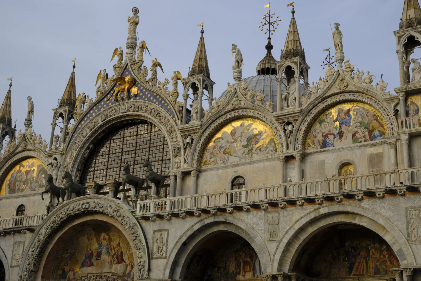 West façade of St. Mark’s with the bronze horses and gold mosaics