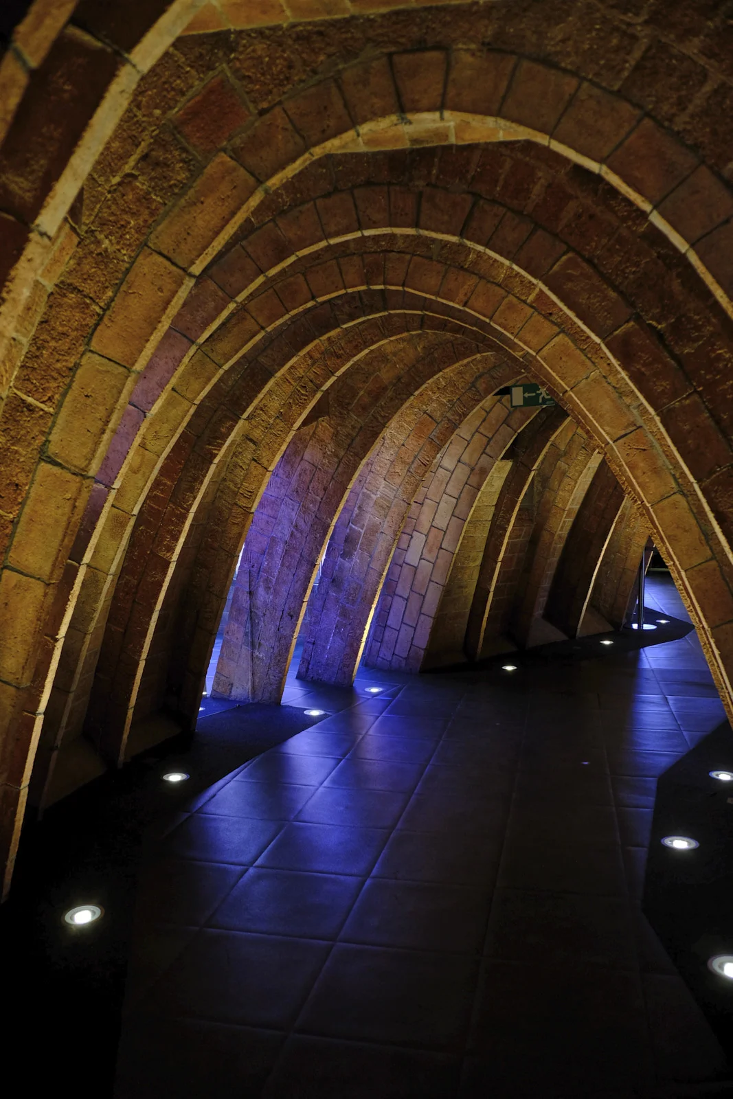 Parabolic brick arches line the attic of La Pedrera in Barcelona.