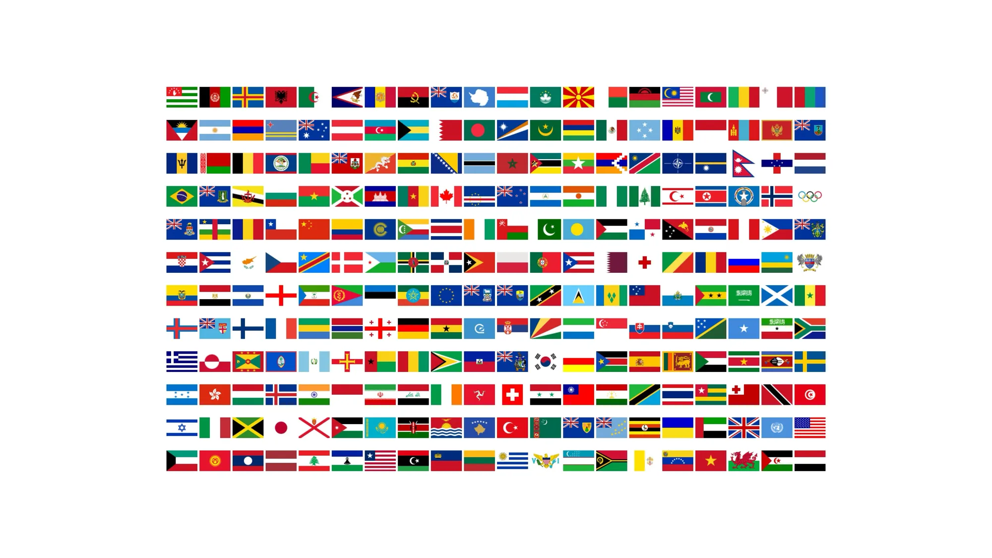 World flags for color reference